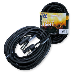 4x PD Connex CX13-10 Combi Locking Power TR and 5-Pin DMX Cable – 10m