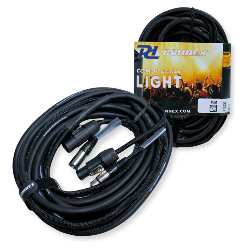 2x PD Connex CX13-10 Combi Locking Power TR and 5-Pin DMX Cable – 10m 2x PD Connex CX13-10 Combi Locking Power TR and 5-Pin DMX Cable – 10m