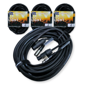 2x PD Connex CX13-10 Combi Locking Power TR and 5-Pin DMX Cable – 10m