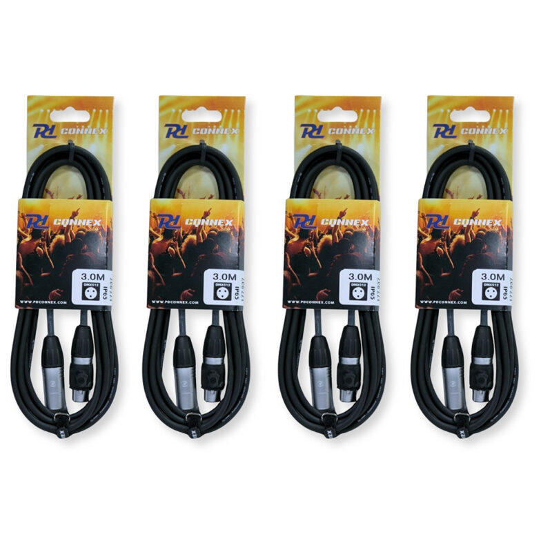 4x PD Connex CX104-3 Outdooor IP65 3-Pin DMX Lighting Cable – 3m 4x PD Connex CX104-3 Outdooor IP65 3-Pin DMX Lighting Cable – 3m