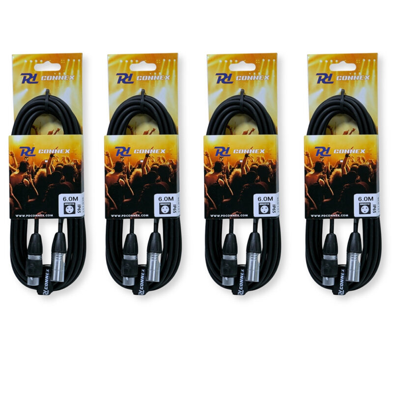 4x PD Connex CX104-6 Outdooor IP65 3-Pin DMX Lighting Cable – 6m 4x PD Connex CX104-6 Outdooor IP65 3-Pin DMX Lighting Cable – 6m