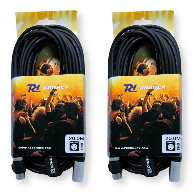 2x PD Connex CX104-20 Outdooor IP65 3-Pin DMX Lighting Cable – 20m 2x PD Connex CX104-20 Outdooor IP65 3-Pin DMX Lighting Cable – 20m