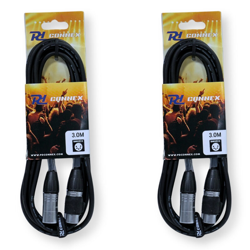 2x PD Connex CX109-3 Outdooor IP65 5-Pin DMX Lighting Cable – 3m 2x PD Connex CX109-3 Outdooor IP65 5-Pin DMX Lighting Cable – 3m