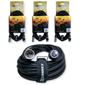 2x PD Connex CX109-12 Outdooor IP65 5-Pin DMX Lighting Cable – 12m