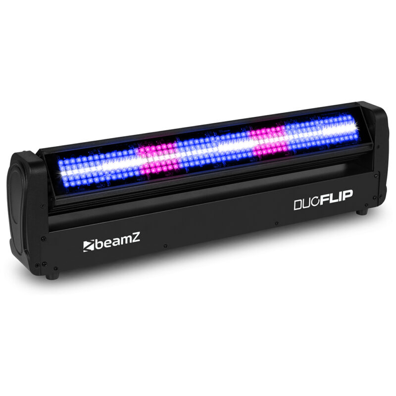 2x BeamZ DuoFlip Dual Sided Moving Light Bars – Strobe Blinder & Wash