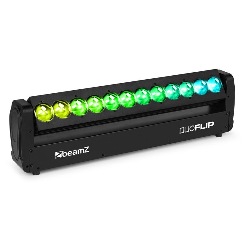 2x BeamZ DuoFlip Dual Sided Moving Light Bars – Strobe Blinder & Wash