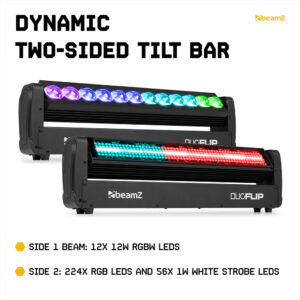 BeamZ DuoFlip Dual Sided Moving Light Bar – Strobe Blinder & LED Beams