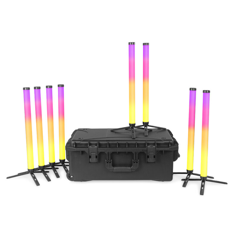 BeamZ Pro Hera S 0.5m LED Tube Light Set of 8 with Case