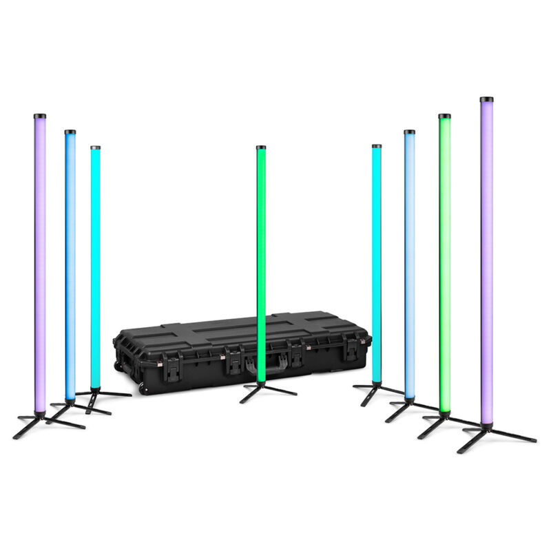 BeamZ Pro Hera M 1.0m LED Tube Light Set of 8 with Case