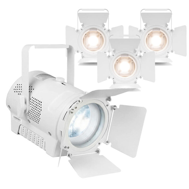 4x BeamZ Pro BTK050Z-3 WH Mini Fresnel Spot Light with DMX – White 4x BeamZ Pro BTK050Z-3 WH Mini Fresnel Spot Light with DMX – White